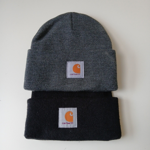 Carhartt Knit Beanie Set Gray Black O/S - Picture 1 of 4